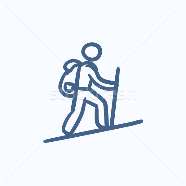 Tourist backpacker sketch icon. Stock photo © RAStudio