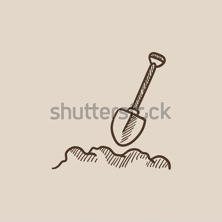 Mining shovel sketch icon. Stock photo © RAStudio