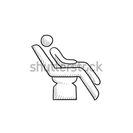 Man vergadering tandheelkundige stoel schets icon Stockfoto © RAStudio
