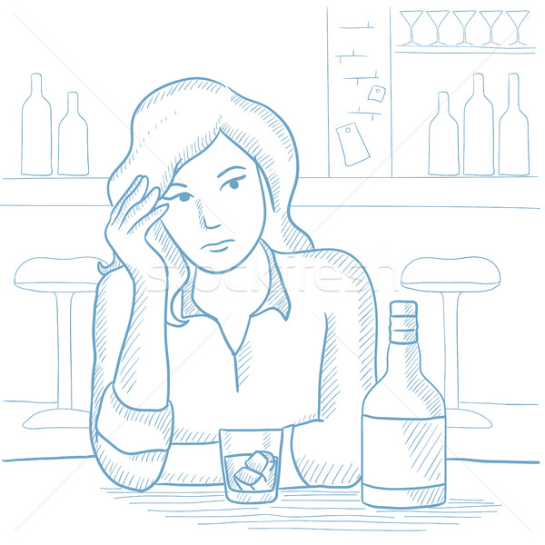 Woman drinking alcoholic drink at the bar. Stock photo © RAStudio