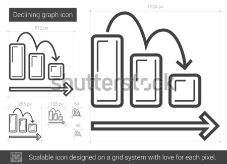 Foto stock: Gráfico · línea · icono · vector · aislado · blanco