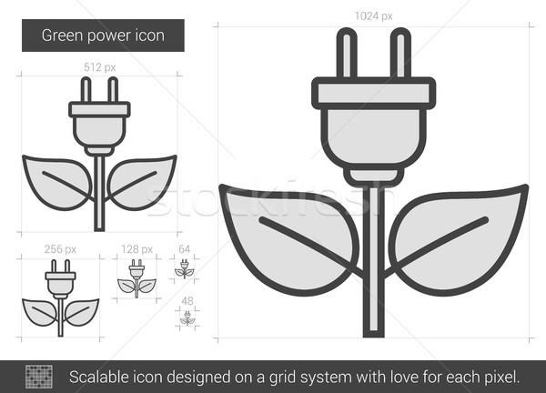 Green power line icon. Stock photo © RAStudio