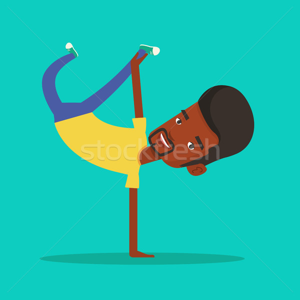 Stock photo: Young man breakdancing vector illustration.