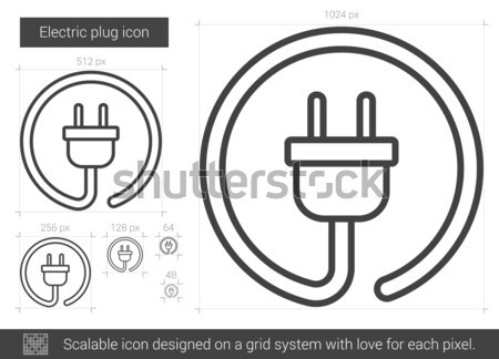 Elektrische plug lijn icon vector geïsoleerd Stockfoto © RAStudio