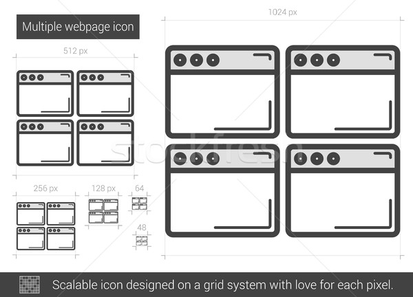 Multiple webpage line icon. Stock photo © RAStudio