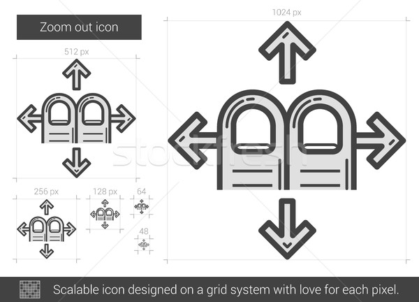 Zoom heraus line Symbol Vektor isoliert Stock foto © RAStudio