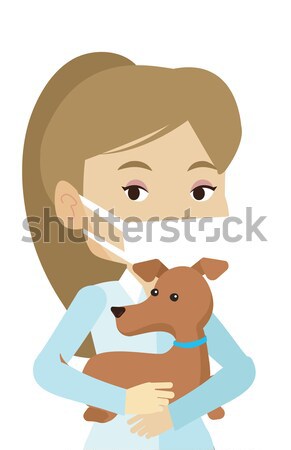 Veterinarian with dog in hands vector illustration Stock photo © RAStudio
