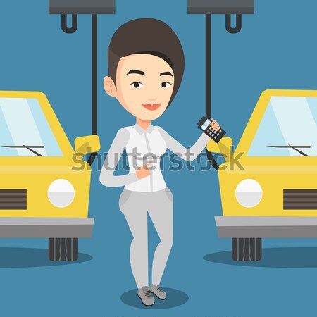 Worker controlling automated assembly line for car Stock photo © RAStudio