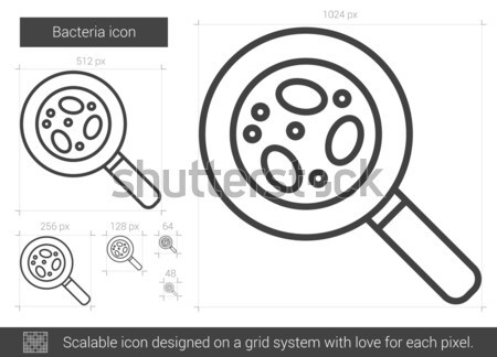 Foto stock: Bactérias · linha · ícone · vetor · isolado · branco