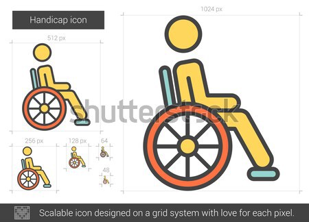 Handicap lijn icon vector geïsoleerd witte Stockfoto © RAStudio