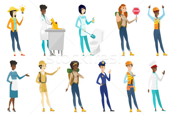 Professional women vector illustrations set. Stock photo © RAStudio