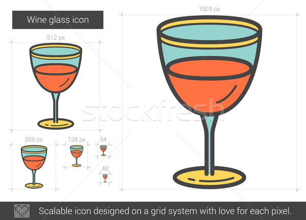 Wine glass line icon. Stock photo © RAStudio
