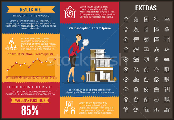Immobiliari infografica modello elementi icone personalizzabile Foto d'archivio © RAStudio