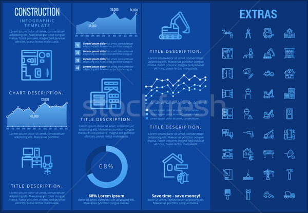 építkezés infografika sablon elemek ikonok testreszabható Stock fotó © RAStudio