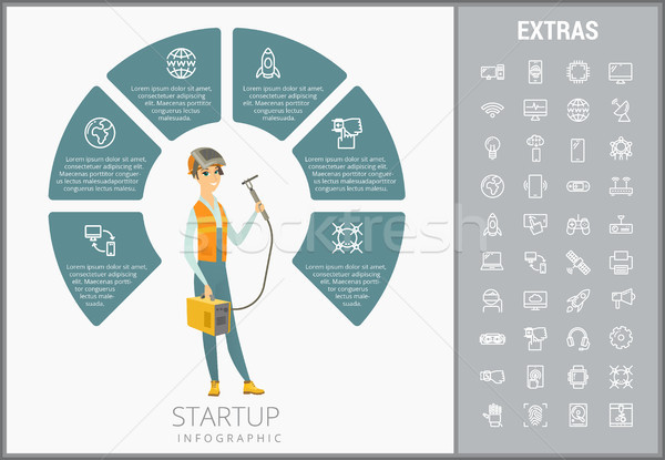 Foto stock: Inicio · infografía · plantilla · elementos · iconos · personalizable