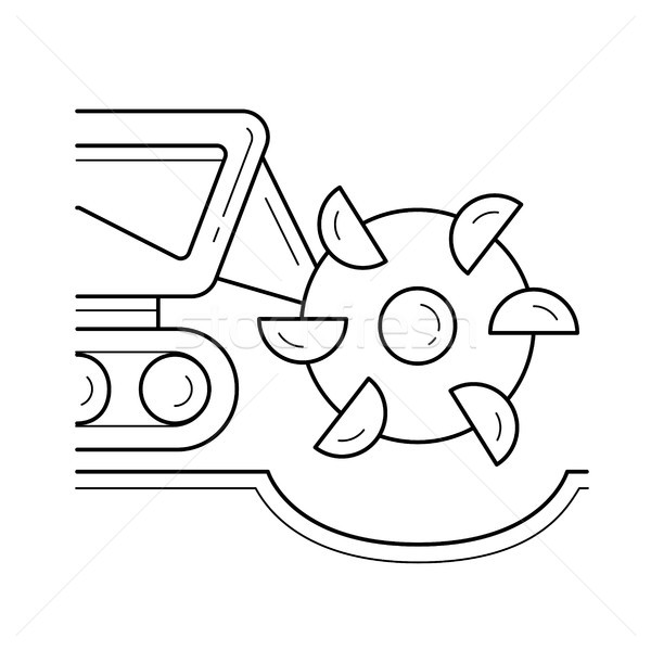Mineral excavation vector line icon. Stock photo © RAStudio