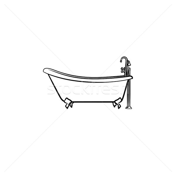 Vasca da bagno toccare sketch icona contorno Foto d'archivio © RAStudio