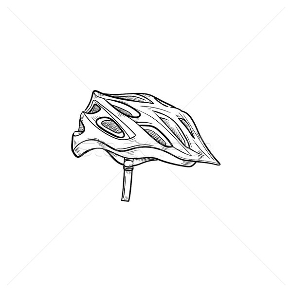 Bicycle helmet hand drawn outline doodle icon. Stock photo © RAStudio