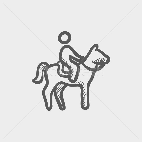 Horse riding sketch icon Stock photo © RAStudio