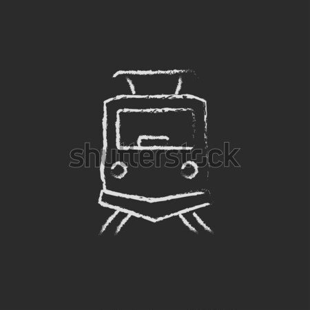 Front view of train icon drawn in chalk. Stock photo © RAStudio