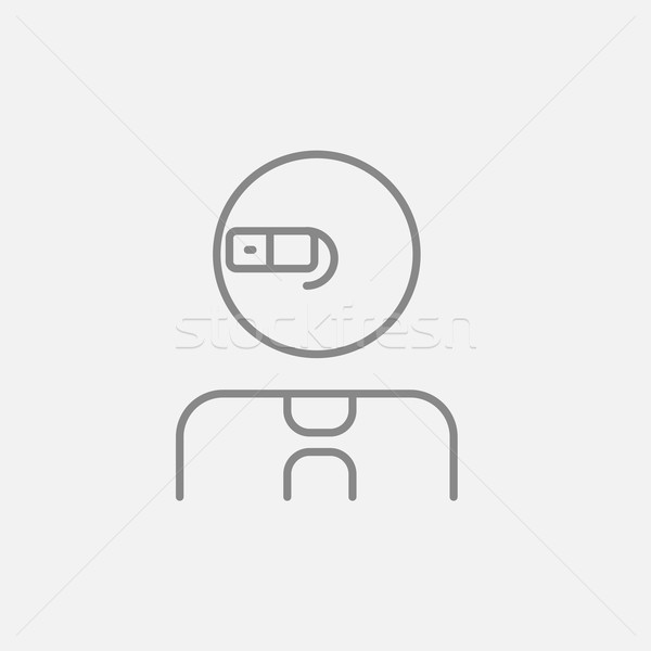 Man in augmented reality glasses line icon. Stock photo © RAStudio