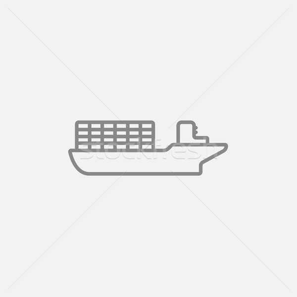 Teher konténerhajó vonal ikon háló mobil Stock fotó © RAStudio