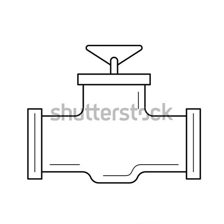 Gas pipe valve line icon. Stock photo © RAStudio