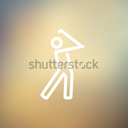 Stock photo: Golfer line icon.