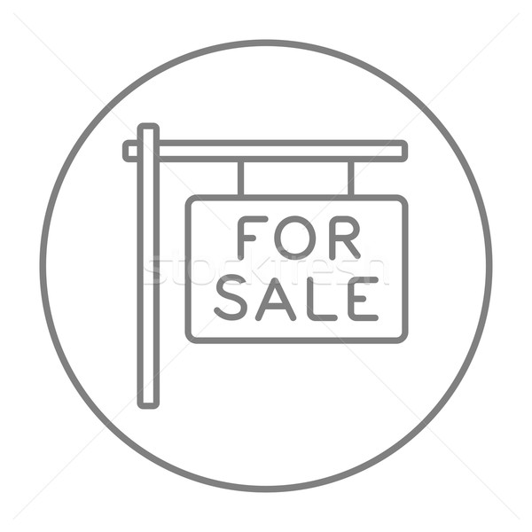 For sale placard line icon. Stock photo © RAStudio