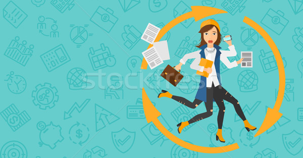 Woman coping with multitasking. Stock photo © RAStudio