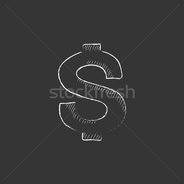 Dolar simbol cretă icoană Imagine de stoc © RAStudio
