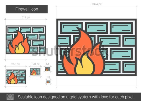 Firewall line ikona wektora odizolowany biały Zdjęcia stock © RAStudio