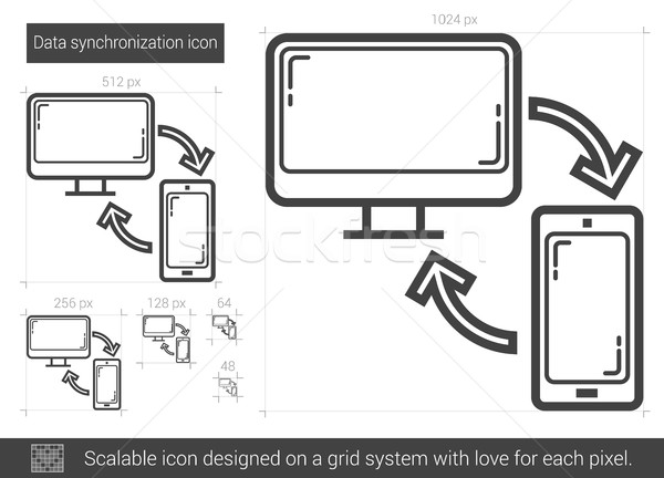 Data synchronization line icon. Stock photo © RAStudio