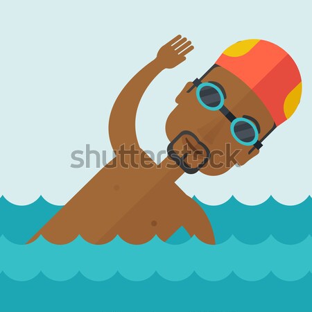 Man swimming in pool vector illustration. Stock photo © RAStudio