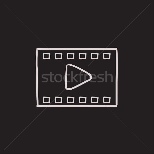 Film cadru schiţă icoană vector izolat Imagine de stoc © RAStudio