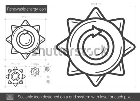 Yenilenebilir enerji hat ikon vektör yalıtılmış beyaz Stok fotoğraf © RAStudio