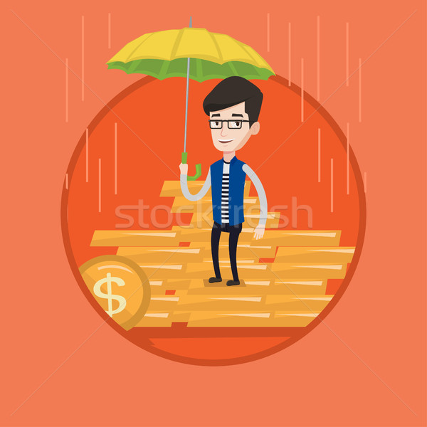 Businessman insurance agent with umbrella. Stock photo © RAStudio