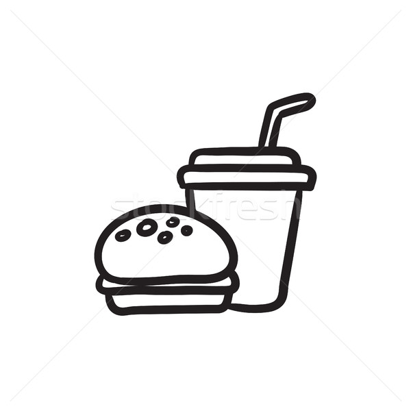 Fast food meal sketch icon. Stock photo © RAStudio