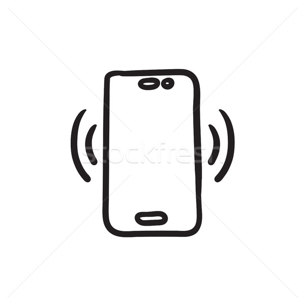 Telefon rajz ikon vektor izolált kézzel rajzolt Stock fotó © RAStudio