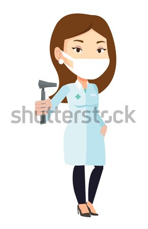 Stock photo: Ear nose throat doctor vector illustration.