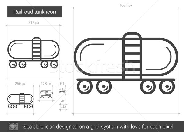 Stock foto: Eisenbahn · Tank · line · Symbol · Vektor · isoliert