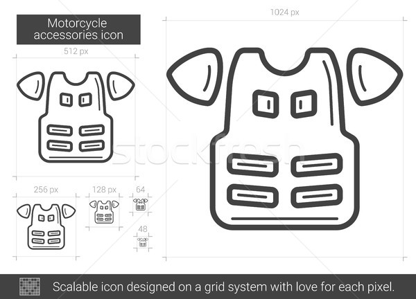 Stock photo: Motorcycle accessories line icon.