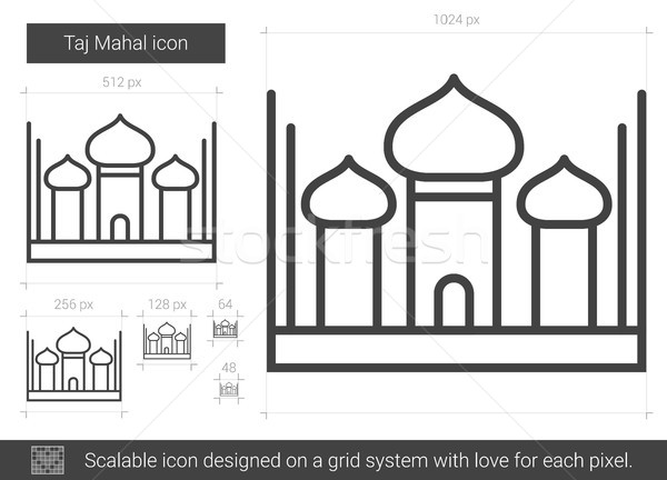 Stock photo: Taj Mahal line icon.