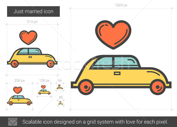 Recién casados línea icono vector aislado blanco Foto stock © RAStudio
