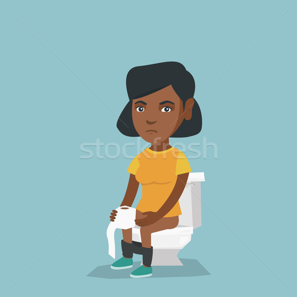 Kobieta cierpienie biegunka zaparcie Afryki posiedzenia Zdjęcia stock © RAStudio