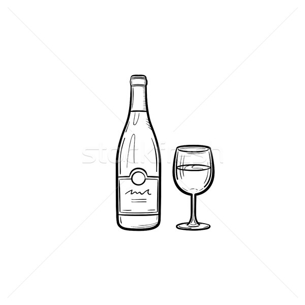 Wine bottle hand drawn sketch icon. Stock photo © RAStudio