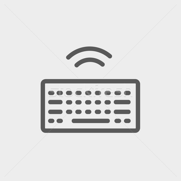 Wifi pulsante tastiera sottile line icona Foto d'archivio © RAStudio
