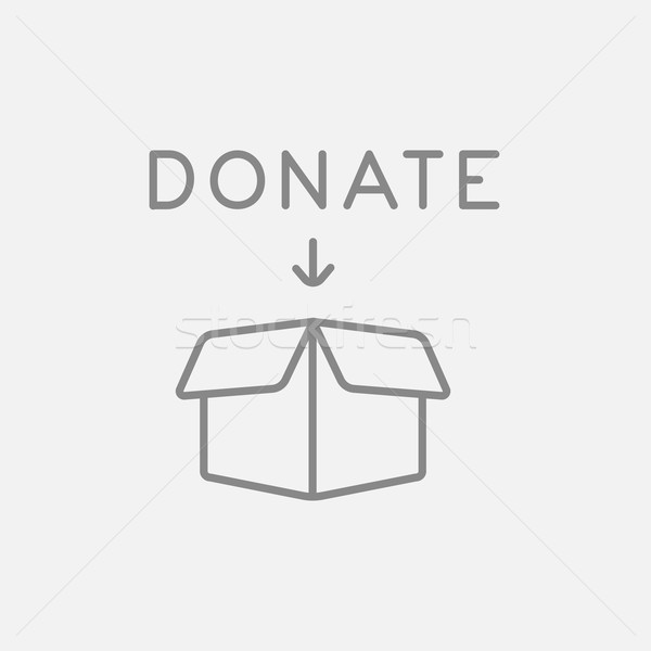 Bağış kutu hat ikon açmak web Stok fotoğraf © RAStudio