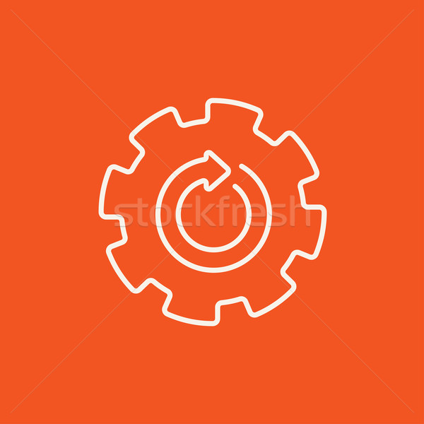 Gear wheel with arrow line icon. Stock photo © RAStudio