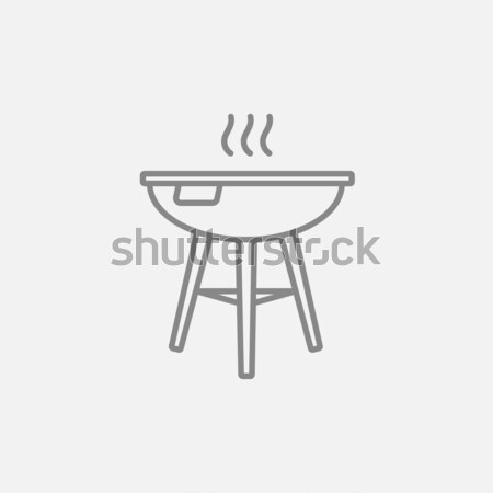 Bouilloire barbecue ligne icône web mobiles Photo stock © RAStudio